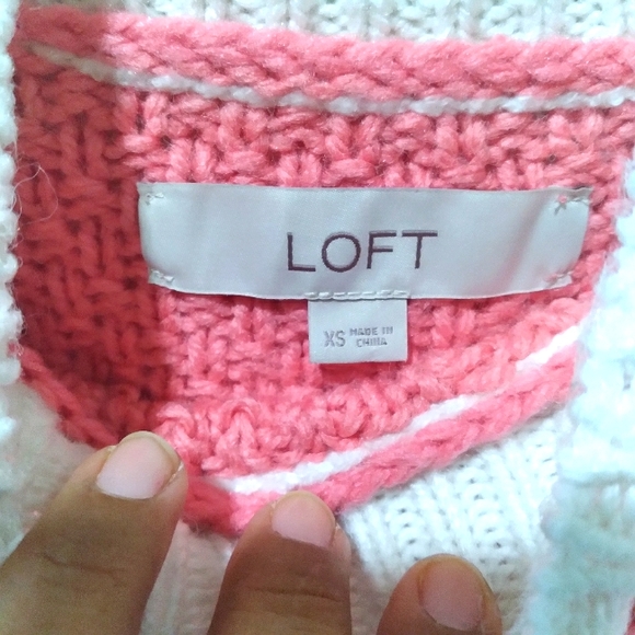 LOFT Women's Sweater Colorblock Stitchy Size XS - Picture 5 of 6